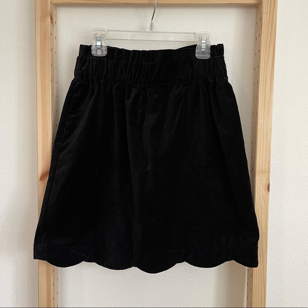 Lauren James Velvet Scallop Hem Skirt